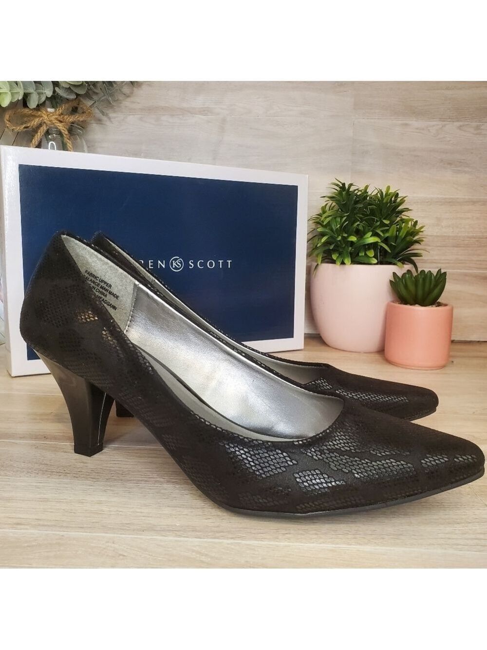 Karen Scott Women's Meaggan Pumps Black Snake Pattern Size 7.5